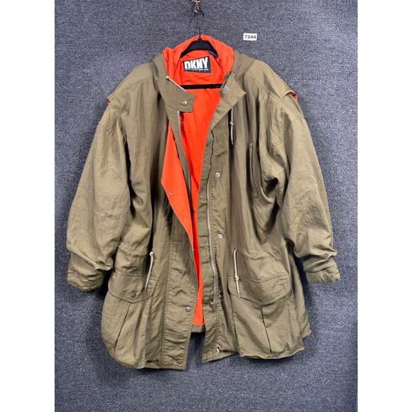 Dkny Jackets & Blazers - Donna Karan New York DKNY Military Field Trench Coat Womens Size L Olive Green